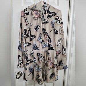 Butterfly Print Long Sleeve Romper